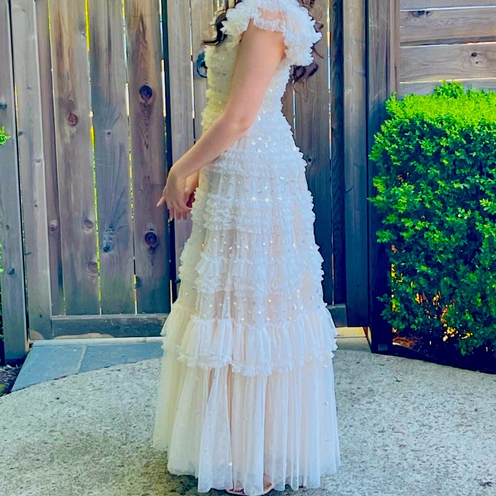 Needle & Thread White Ruffled Wedding Dress